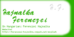 hajnalka ferenczei business card